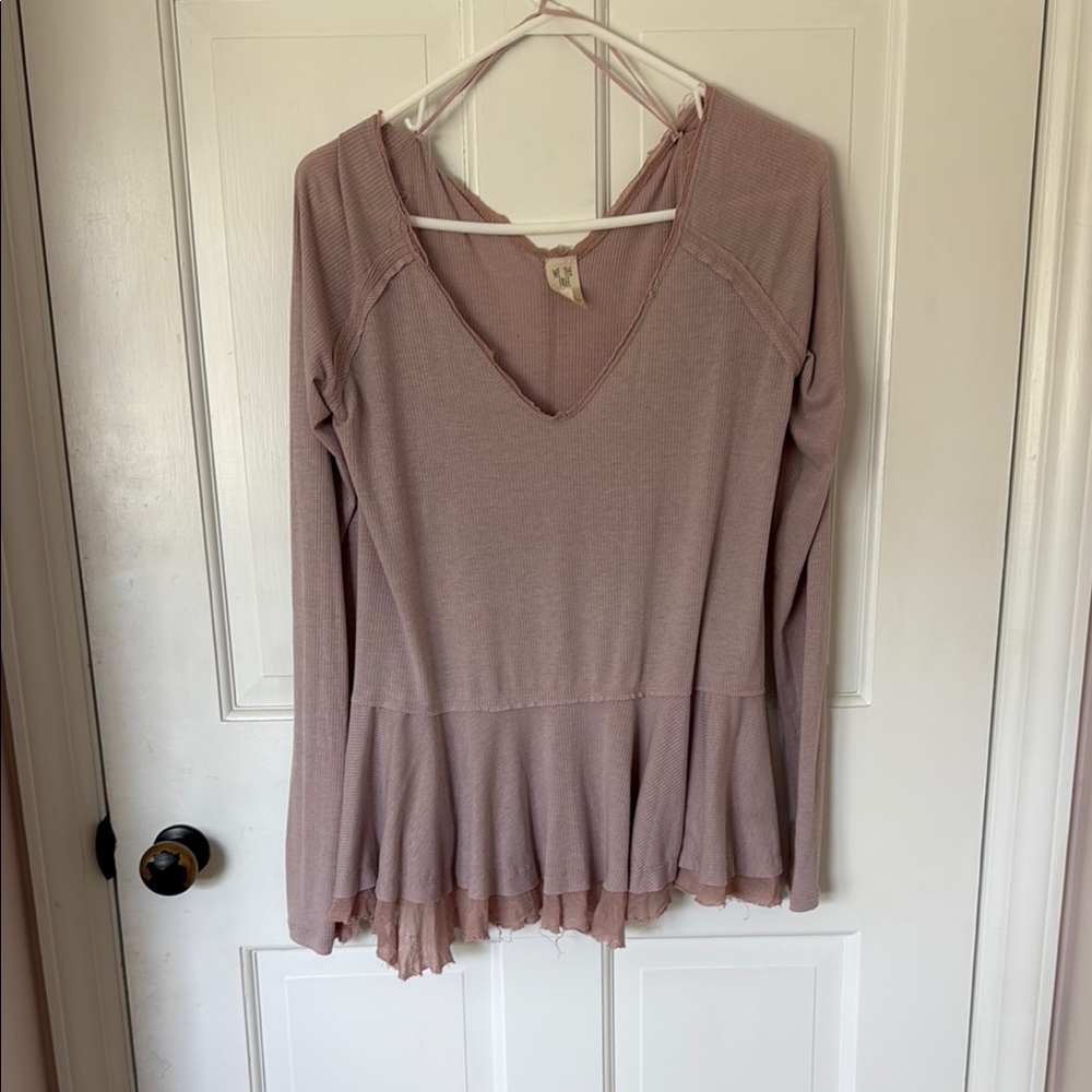 Free people layered Tangerine Women's Mauve V-Neck Top